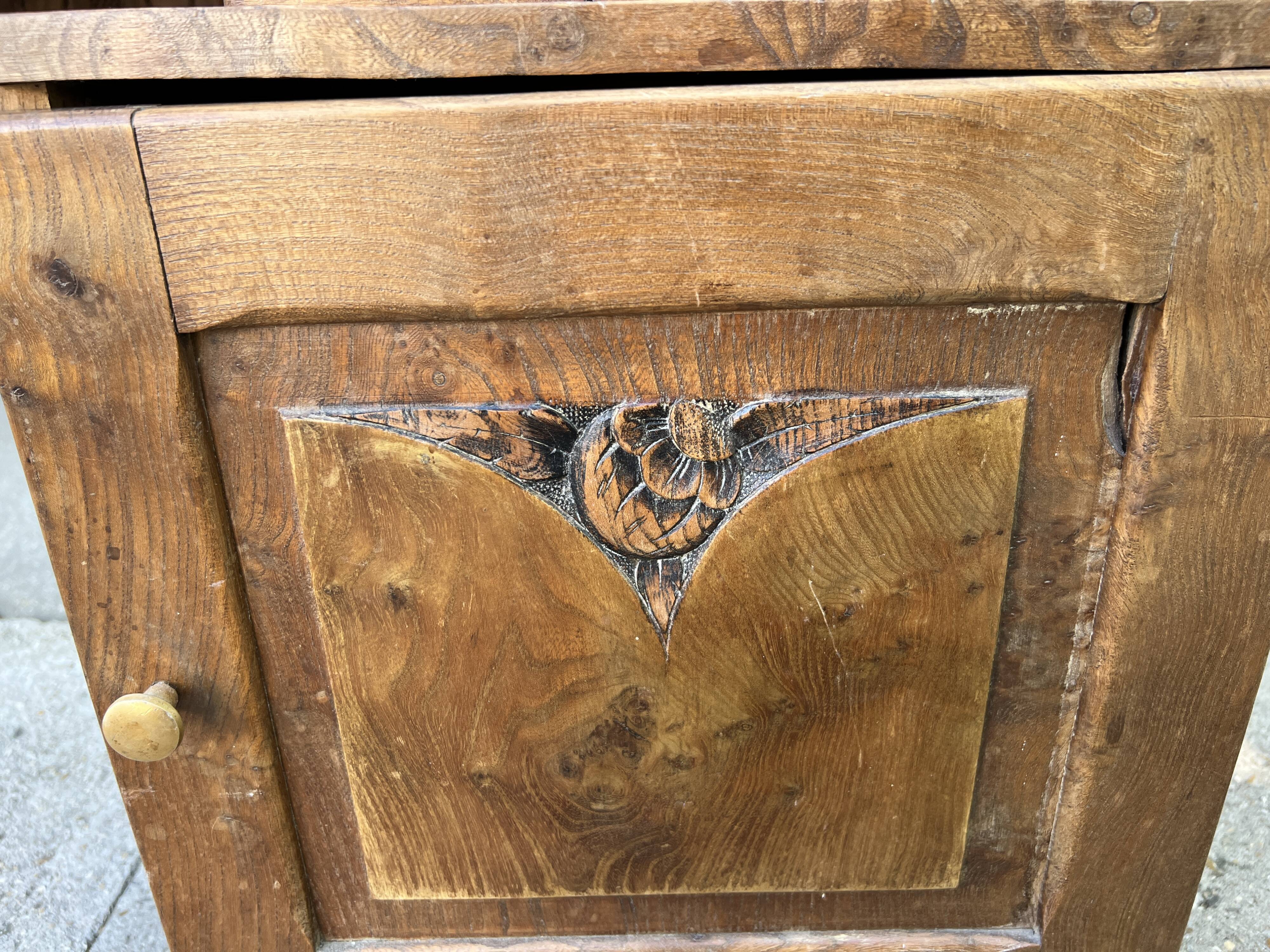 Art Deco bedside in oak and marble