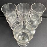 6 grands verres en cristal taillé XIXème