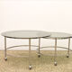 Two-tier swivel coffee table in chromed steel and crystal, 1970s