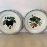 Paire d’anciennes assiettes fruits saint Amand