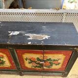 Coffre storage patinated wood Mongole late 19th