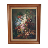Tableau toile encadrée  Moise Jacobber fleurs et fruits 1837