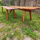 Paire de bancs vintage de ferme 230 CM