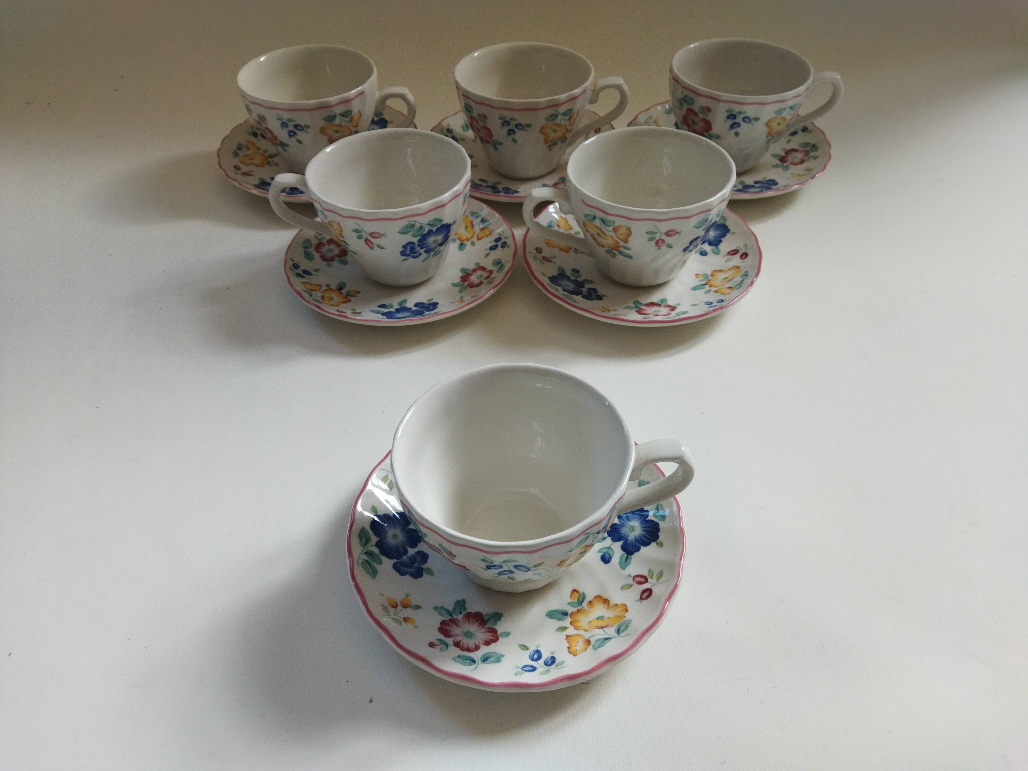 6 English cups Churchill Rosetta