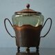 Art Nouveau Smoked Glass Punch Bowl Copper Crafted by Carl Deffner