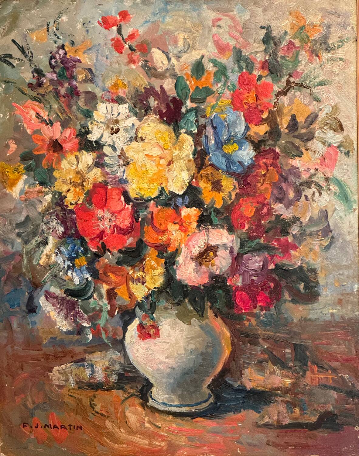 Still life with wild flowers, signed, early 20th century