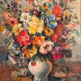 Still life with wild flowers, signed, early 20th century