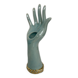 Hand soliflore blue green iridescent and gold