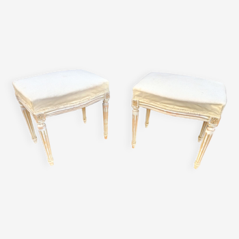 Pair of antique stools Louis XVI style