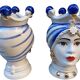 Coppia di Teste di moro siciliane in ceramica
