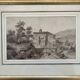 Original painting "Animated Monastery Landscape" around 1850 Italy?