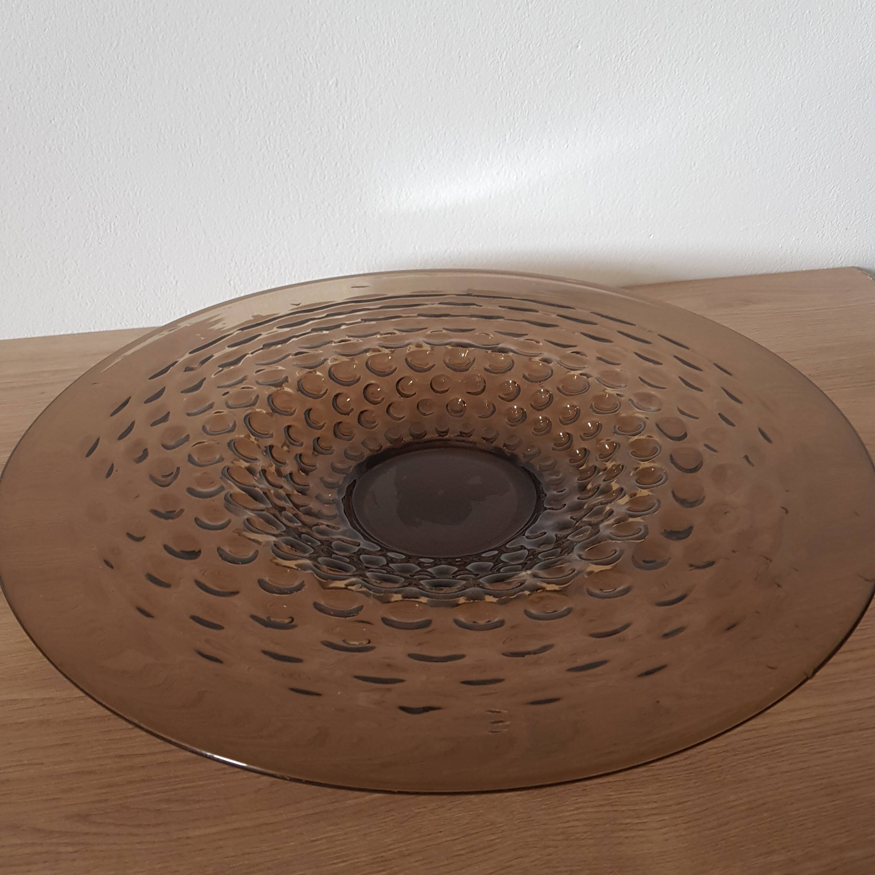 Large dish or, Vintage smoked fruit basket