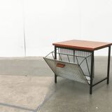 Mid-century teak side table with magazine rack.
