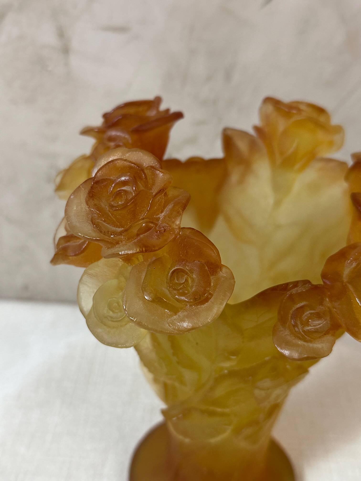 Daum glass paste vase