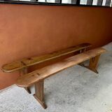 Pair of wooden farm benches
