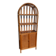Vintage rattan, wood and cane shelf bookcase