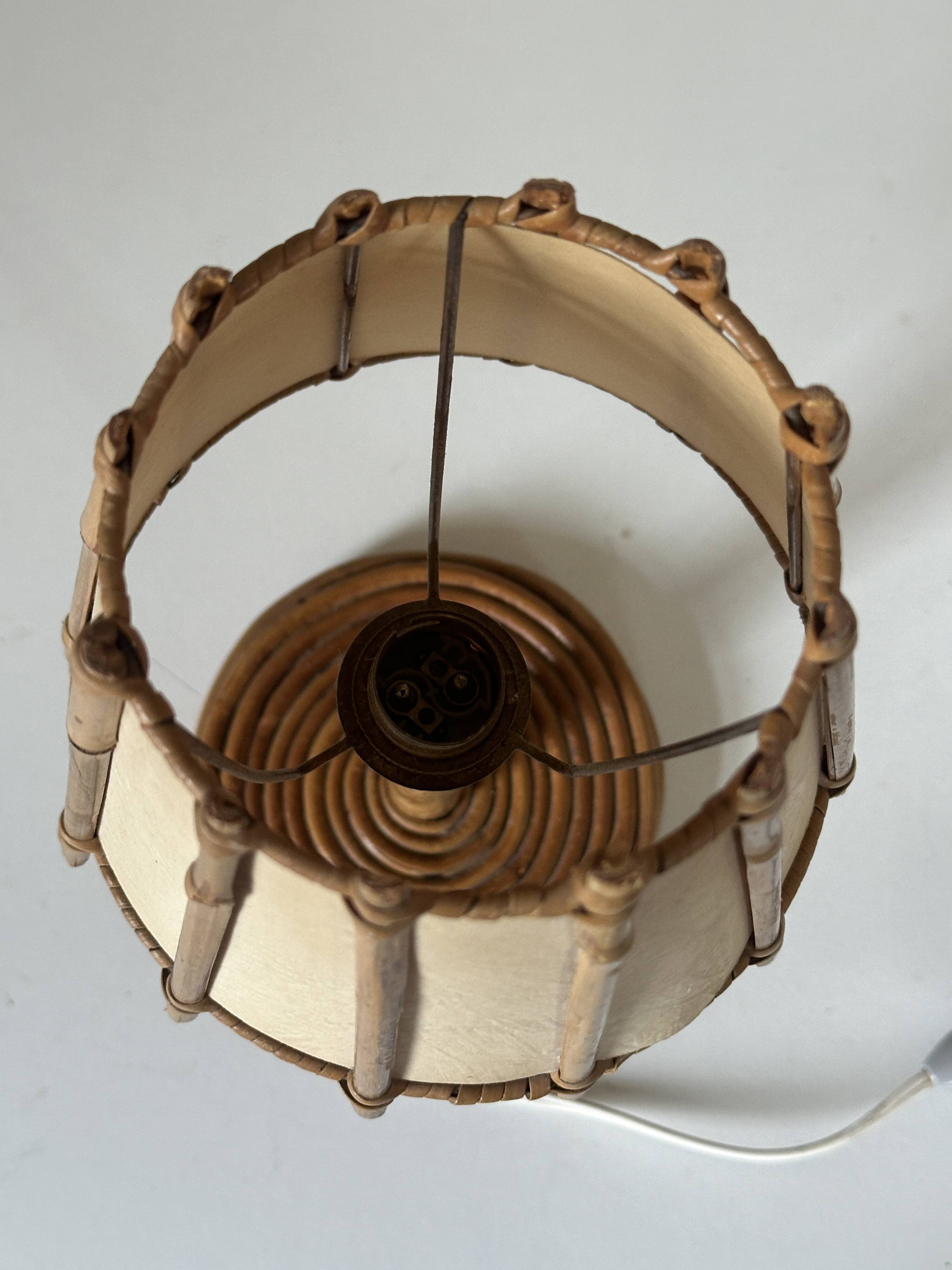 Vintage rattan lamp from the 60s