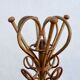 Vintage bamboo and rattan parrot coat rack, 1960s, TBE
