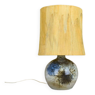 Vintage ceramic lamp by Pierre Pissareff, corn leaf shade.