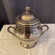 Antique 4-piece tea service silver metal louis xv style godron decor