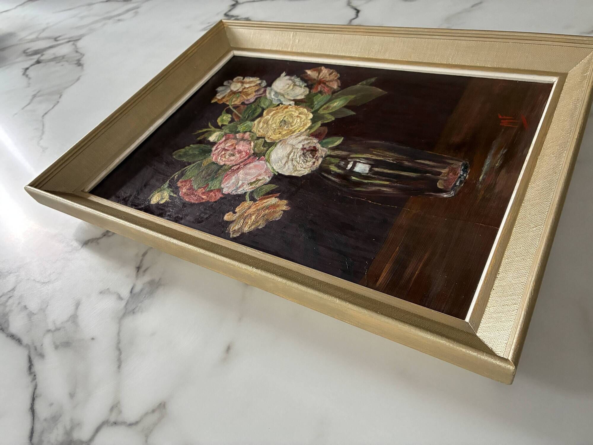 Old still life bouquet of roses