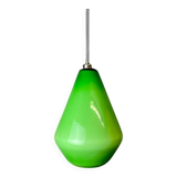 Green opaline tear drop shaped hanging lamp light