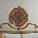 Lampe bouillotte à 2 lumières en laiton de l'Empire français, design floral peint à la main