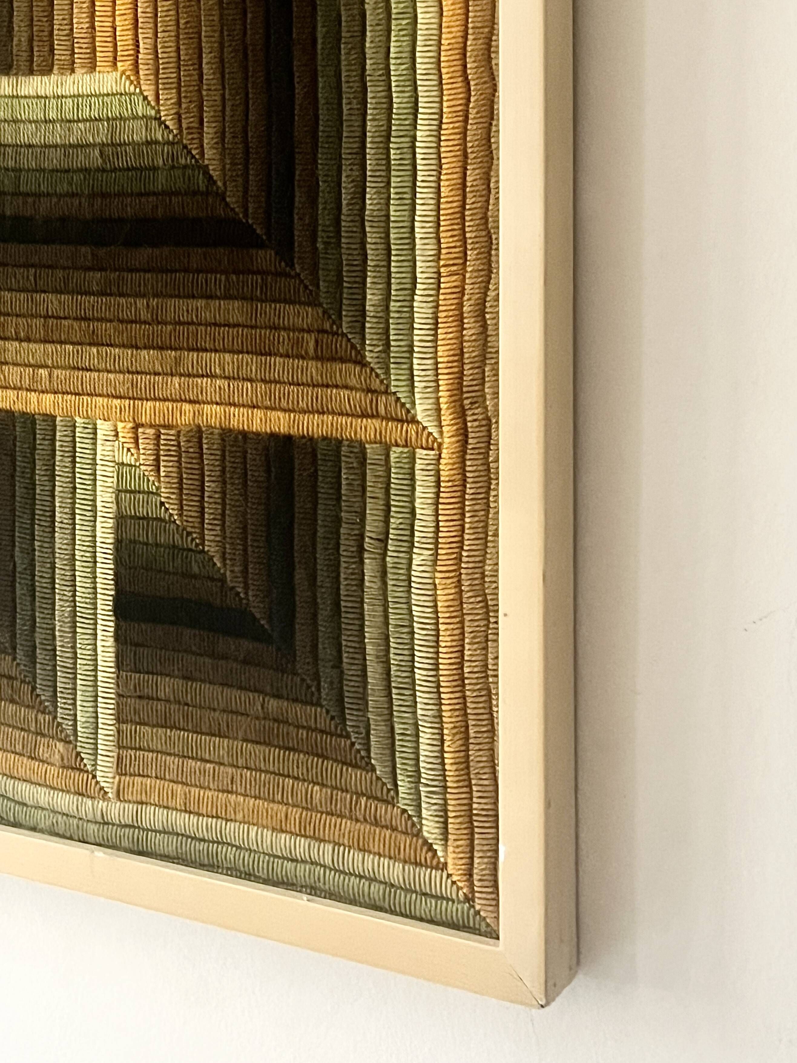 Patrice Allard, Kinetic Tapestry Painting, Vasarely School, Circa 1970