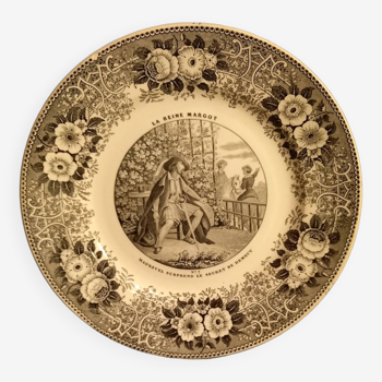 Talking plate "La Reine Margot" by Lebeuf Milliet & Cie