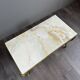 Coffee table in gilded bronze and marble, high-quality decorative work,