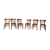 Série de 6 chaises bistrot en bois