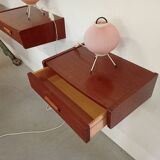 Scandinavian teak bedside tables