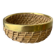 Circular rattan and brass basket, Italy, circa 1970