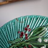 SMF Schramberg Majolica Fruit Dish Lily of the Valley and Forget-Me-Nots