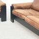 Brown leather sofa set Leolux