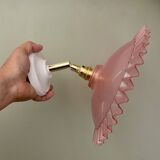 Vintage pink plastic lampshade wall light