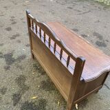 Louis XV oak storage bench from the 1950s