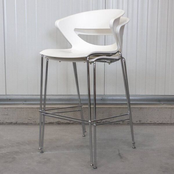 Tabouret Haut Kicca Stool de chez Kastel en plastique Blanc