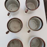 Six stoneware mugs