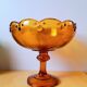 Amber glass fruit bowl 70s orange