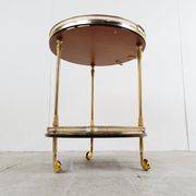 Italian goatskin and parchment serving bar cart