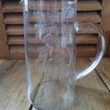 Pitcher Carafe crystal engraved bird