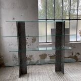 Roche Bobois stone and glass sculpture shelf 1970s