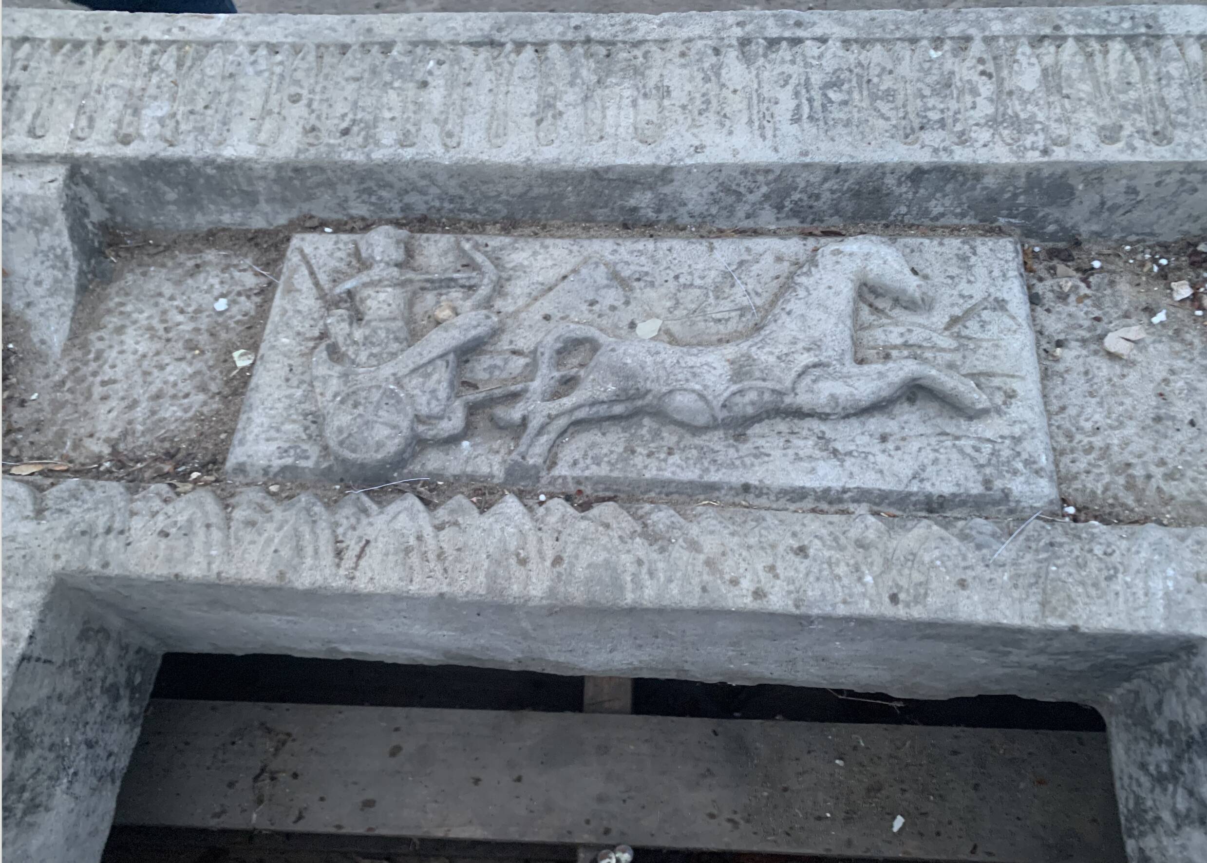 Monumental stone fireplace