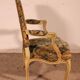 fauteuil sculpté rechampi de style louis XV -19° siècle