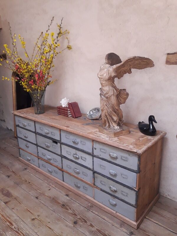 Industrial sideboard with 16 drawers