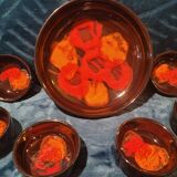 Elegant glazed ceramic aperitif service