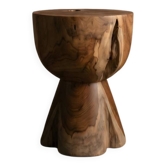 MIRA stool in hand-carved solid recycled teak