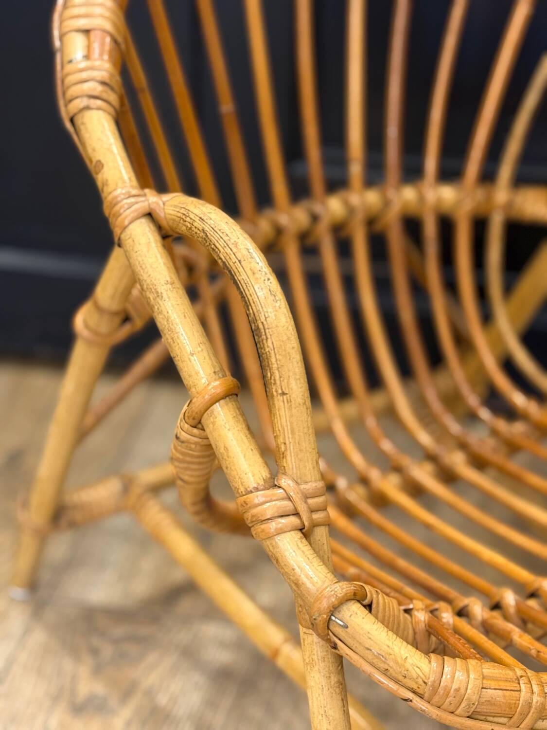 Fauteuil enfant rotin