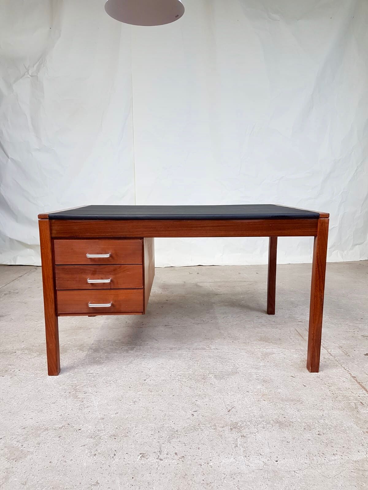 Teak desk with vinyl top